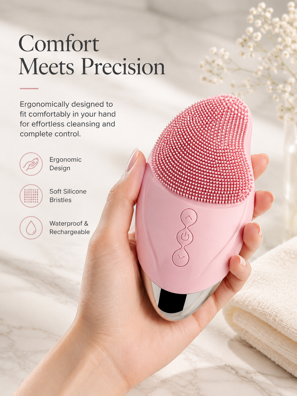 Electric Silicone Facial Cleansing Brush