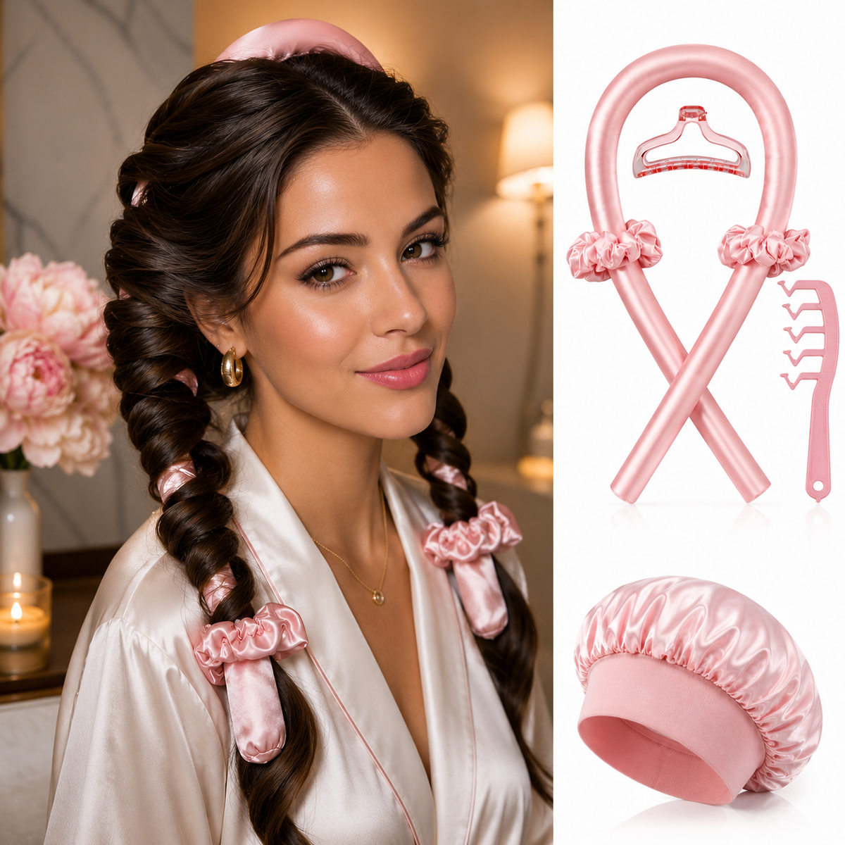 Heatless Curling Set – 4-Piece Overnight Curling Kit